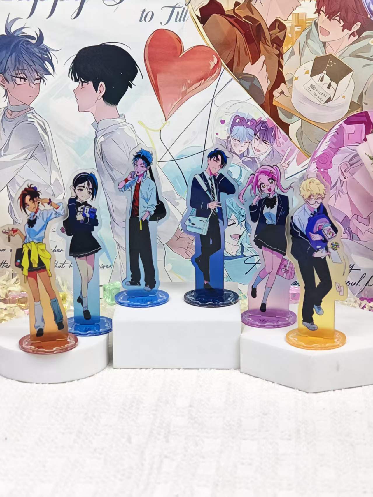 Desk Accessories - ชุดขาตั้งอะคริลิก Alien Stage Campus AU, ฟิกเกอร์ตั้งโต๊ะตกแต่งลายตัวละครอนิเมะน่ารัก,