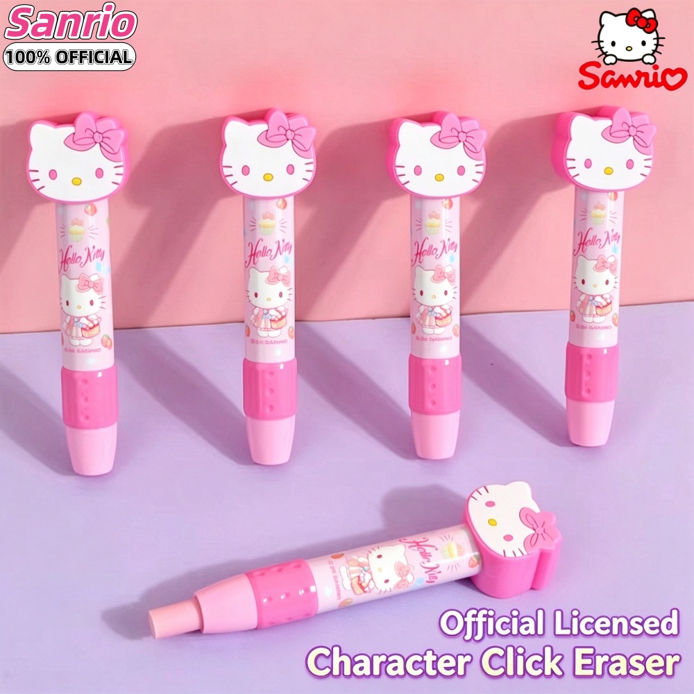 Retractable Eraser Pen Click - ยางลบแบบกด 3 มิติ ลายเฮลโลคิตตี้ เมโลดี้ ของแท้