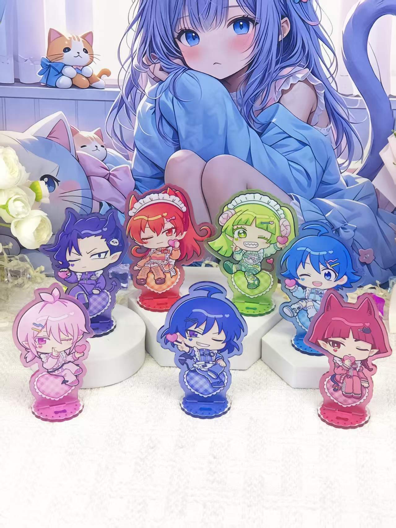 Desk Accessories - ชุดตั้งโชว์อะคริลิกสไตล์เมดชิบิของอิรุมะคุง, ฟิกเกอร์ตั้งโต๊ะตกแต่งลายตัวละครอนิเมะน่ารัก, ของขวัญสำหรับแฟนคลับและนักสะสม