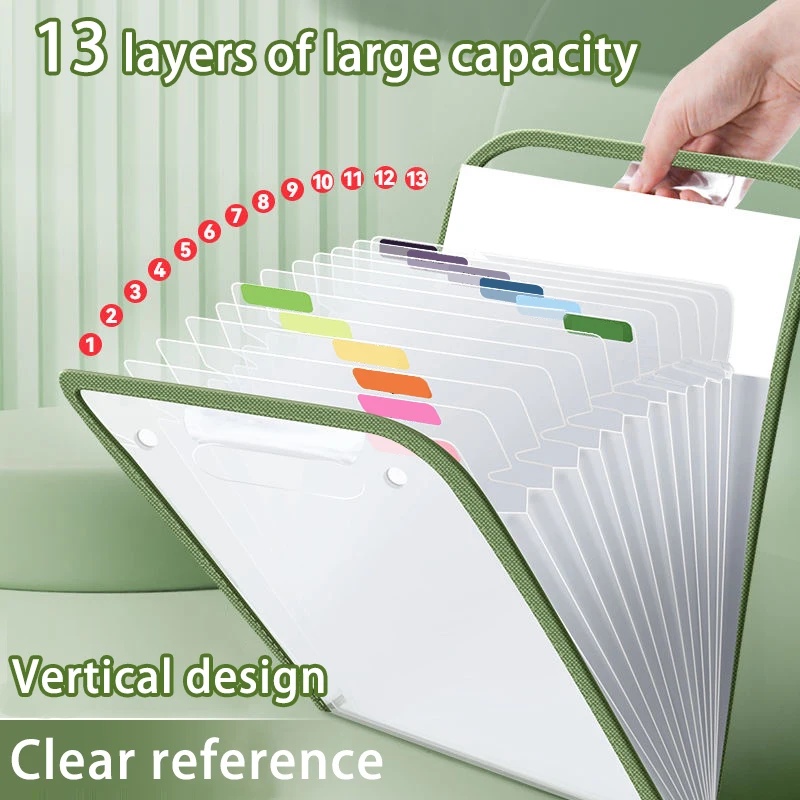1 ชุด แฟ้มจัดระเบียบเอกสารแบบพ - Expandable Accordion File Folder 13 Pockets บทวิจารณ์และราคา