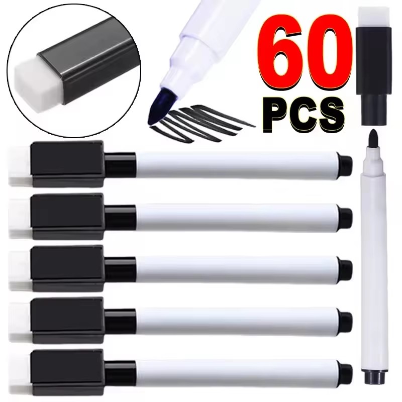 ปากกาไวท์บอร์ดแบบลบได้สีดำ หัว - School Supplies บทวิจารณ์และราคา