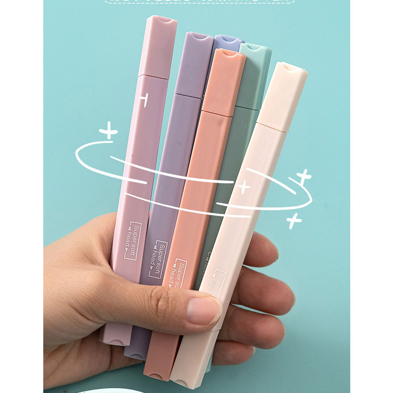 6 PCS DOUBLE SIDE Highlighter  - Pastel Highlighter Set Double Ended บทวิจารณ์และราคา
